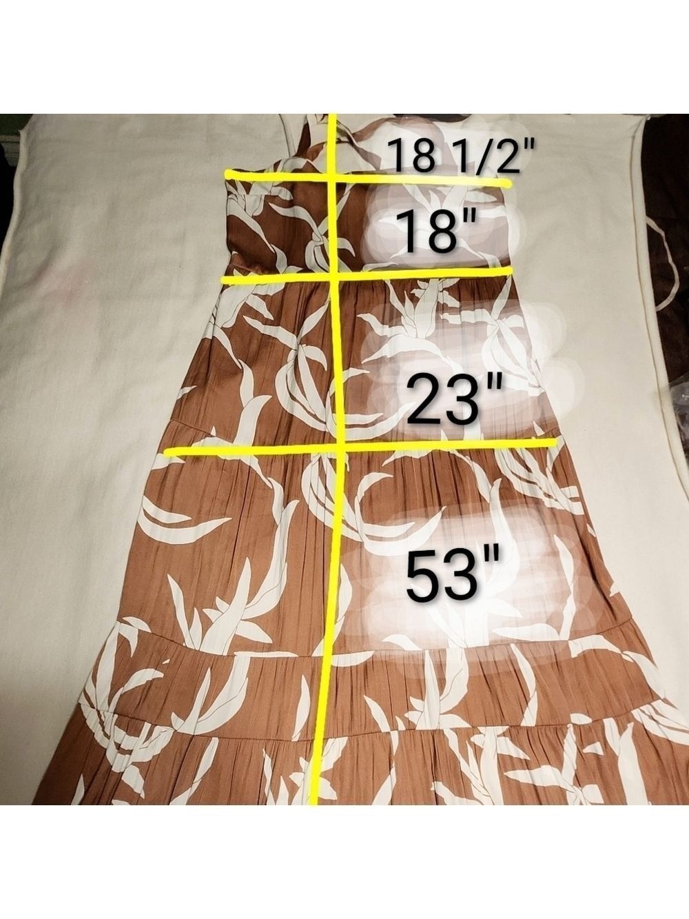 Sanctuary Brown Beige Floral Maxi Strappy Summer Dress Size 12 - Picture 12 of 12